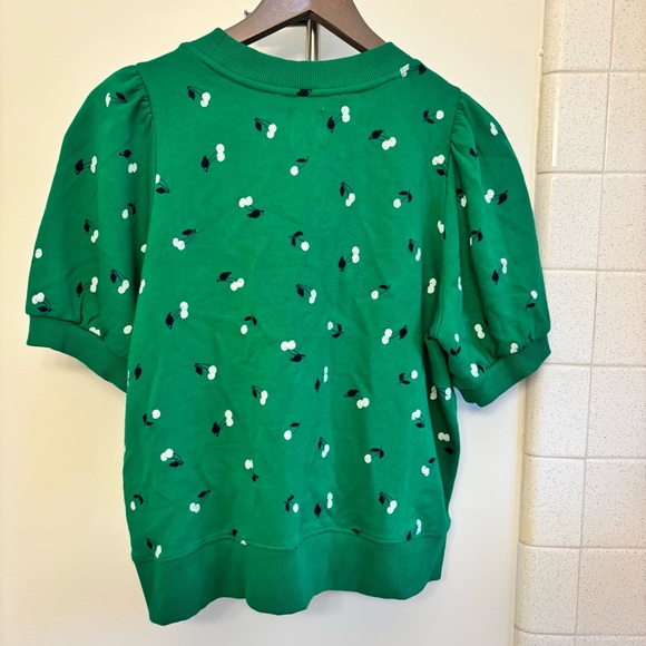 Maeve Kelly Green Sweatshirt with Cherry Pattern - Picture 2 of 8